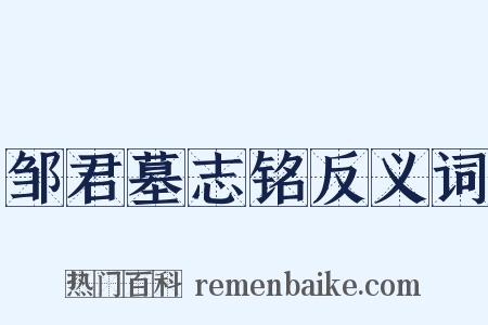 邹君墓志铭反义词是什么意思的图片